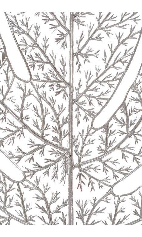 Set Of Three 11" Silver Metallic Monstera Leaves