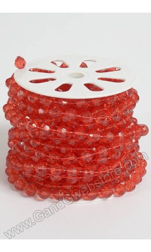 10YDS BEAD GARLAND ROLL RED
