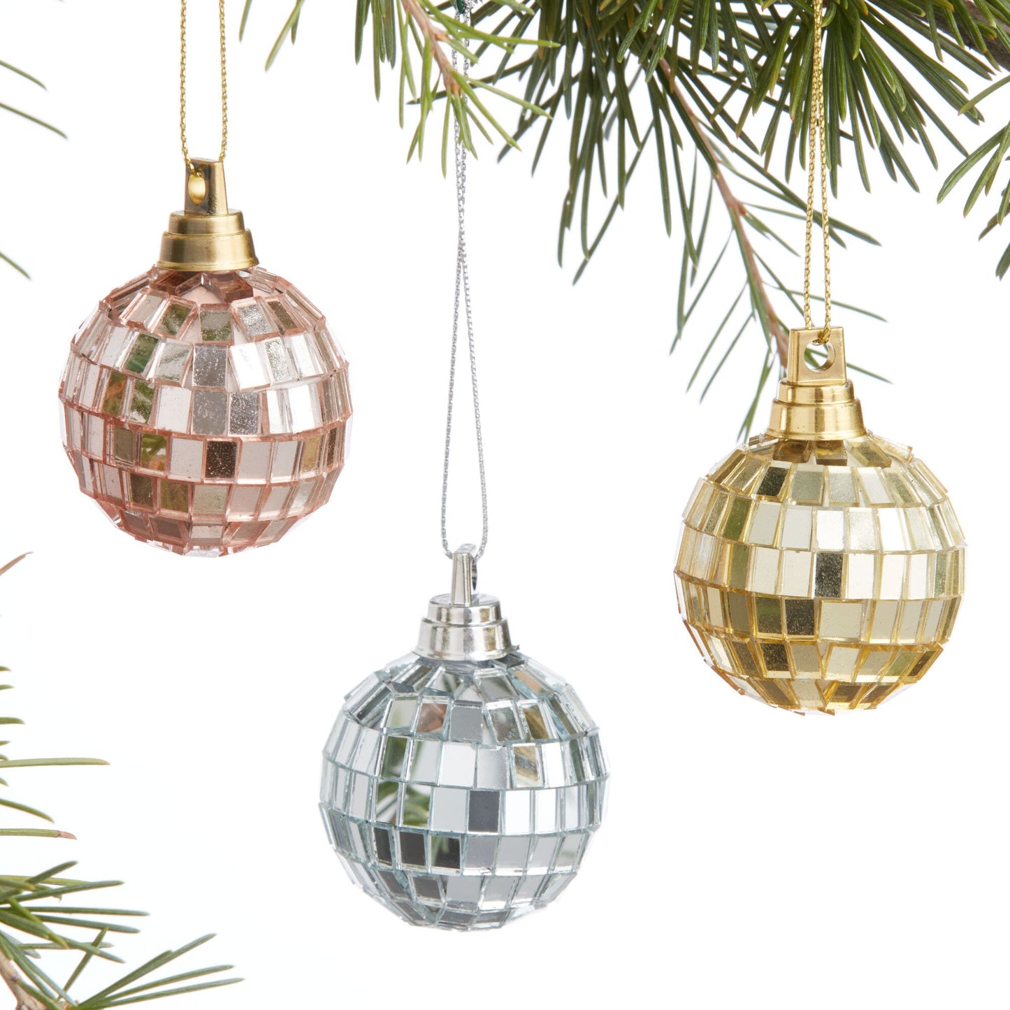 Metallic Disco Ball Boxed Ornaments 12 Pack