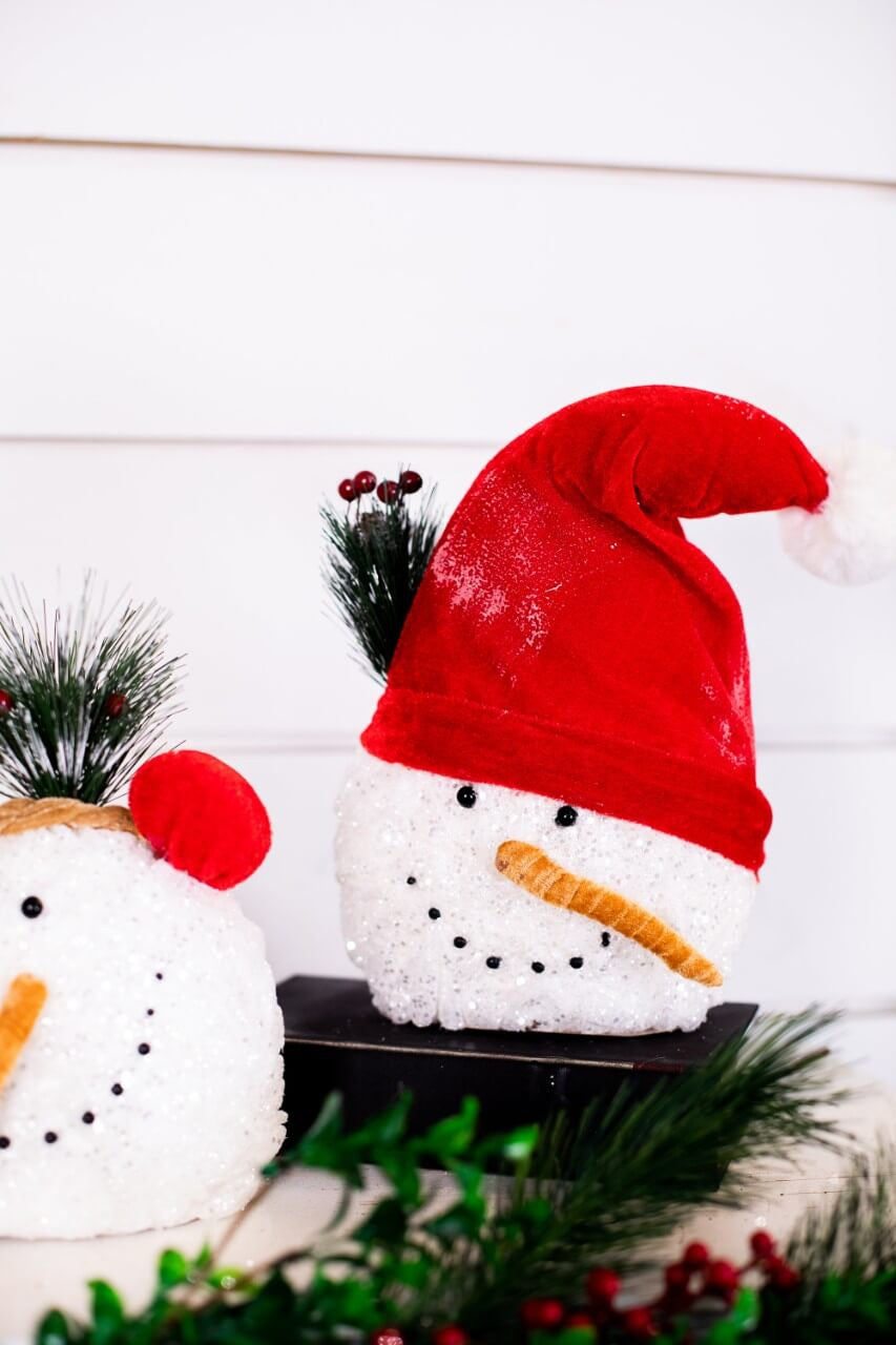 Snowman Head Figurine