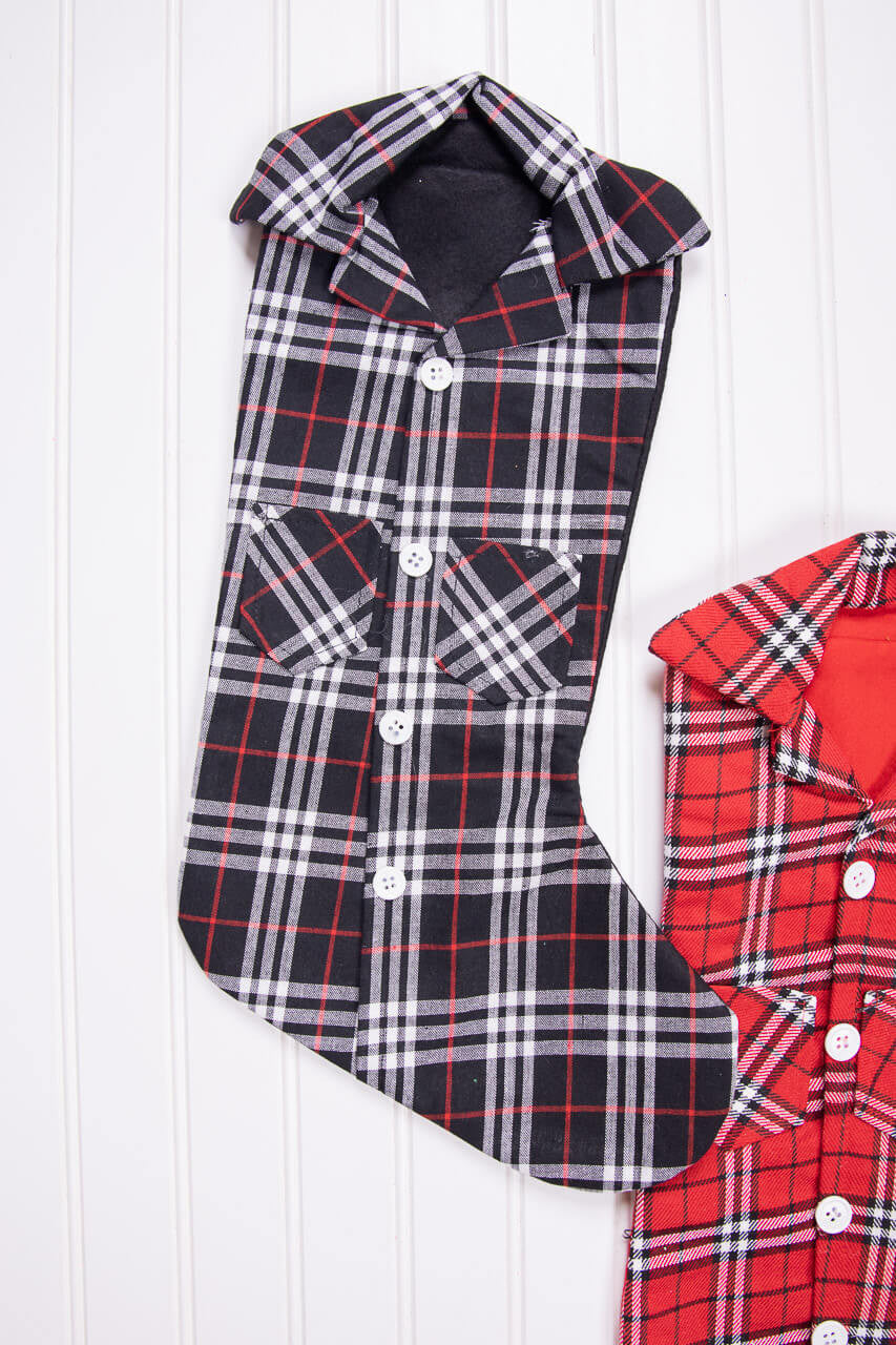 Black Plaid 20” Plaid Lumberjack Shirt Stocking