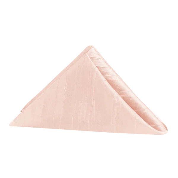 Set Of Ten Accordion Crinkle Taffeta Napkin 20"x20" - Blush/Rose Gold