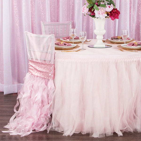 Set Of Ten Glitz Sequin Napkin 20"x20" - Pink