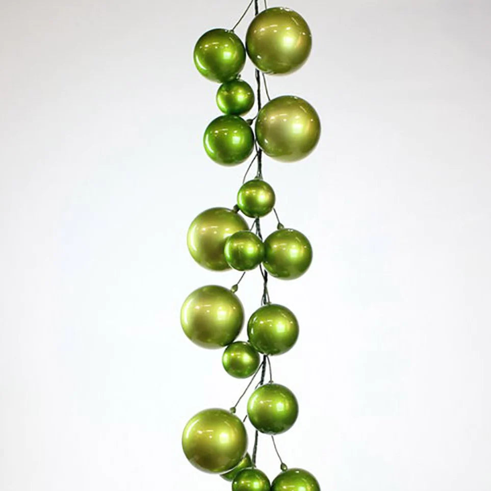 LIME GREEN BALL GARLAND, 10'