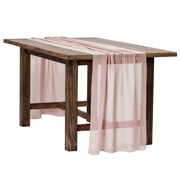 Chiffon Wedding Table Runner 10FT x 27" - Dusty Rose/Mauve