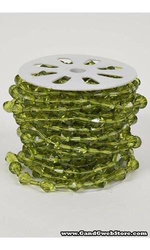 10YDS BEADED GARLAND ROLL GREEN