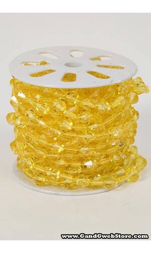 10YDS BEADED GARLAND ROLL YELLOW