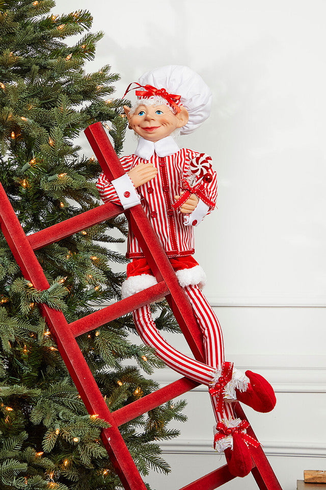 32" Wood Antique Christmas Ladder