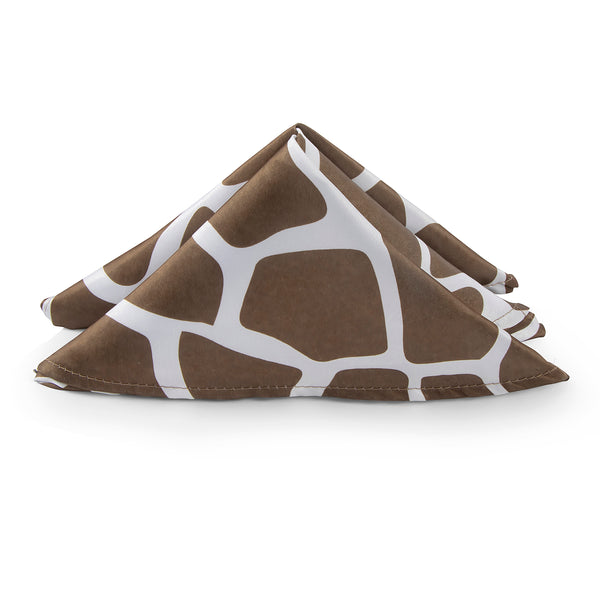 Set of 10 Giraffe Animal Print Satin Napkin 20"x20"