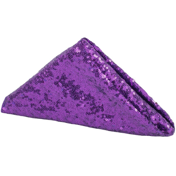 Set Of Ten Glitz Sequin Napkin 20"x20" - Purple