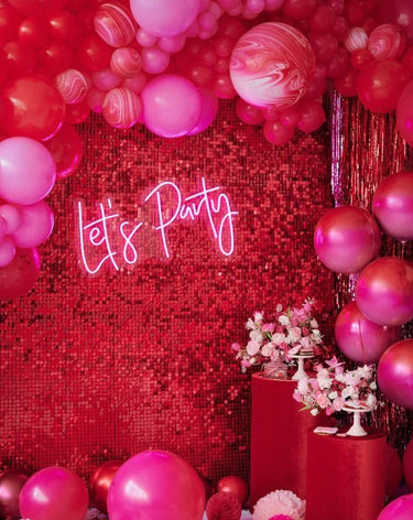 12"x24" Neon Light Sign "Lets Party" (1 Pc)