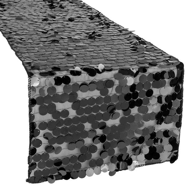 Large Payette Sequin Table Runner - Black