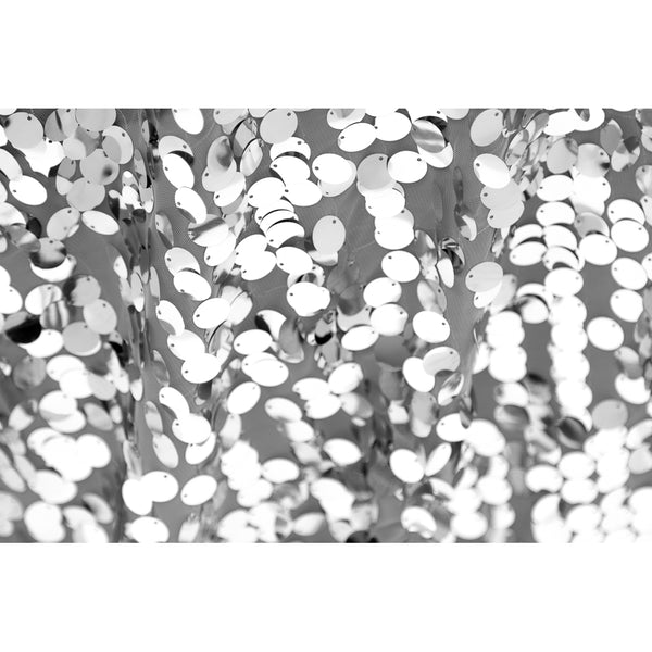 Large Payette Sequin Tablecloth 90"x132" Rectangular - Silver