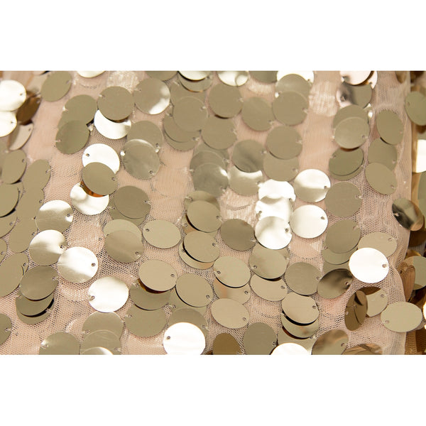 Large Payette Sequin Round 120" Tablecloth - Champagne