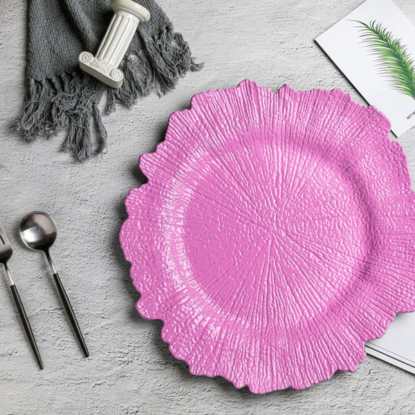 Reef Acrylic Plastic Charger Plate - Pink