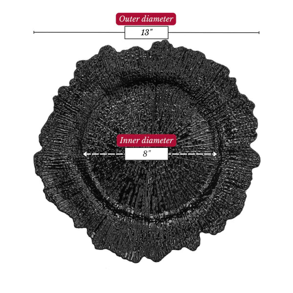 Reef Acrylic Plastic Charger Plate - Black