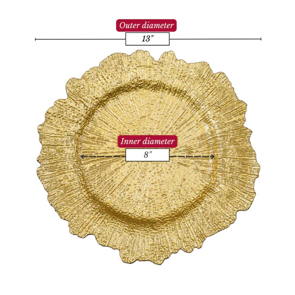 Reef Acrylic Plastic Charger Plate - Gold