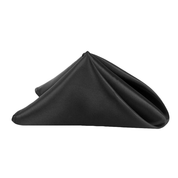 Set of 10 Satin Napkin 20"x20" - Black