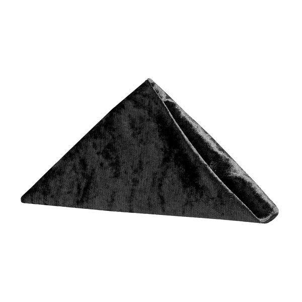 Set of 10 Velvet 20"x20" Linen Napkin - Black