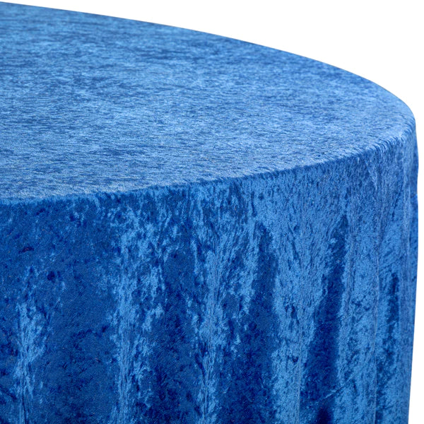 Velvet 120" Round Tablecloth - Royal Blue