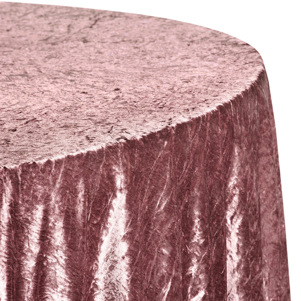 Velvet 120" Round Tablecloth - Dark Dusty Rose/Mauve