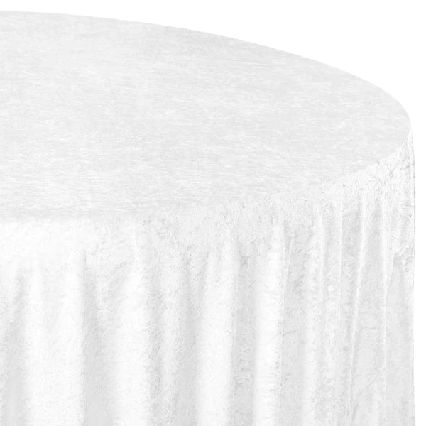 Velvet 120" Round Tablecloth - White