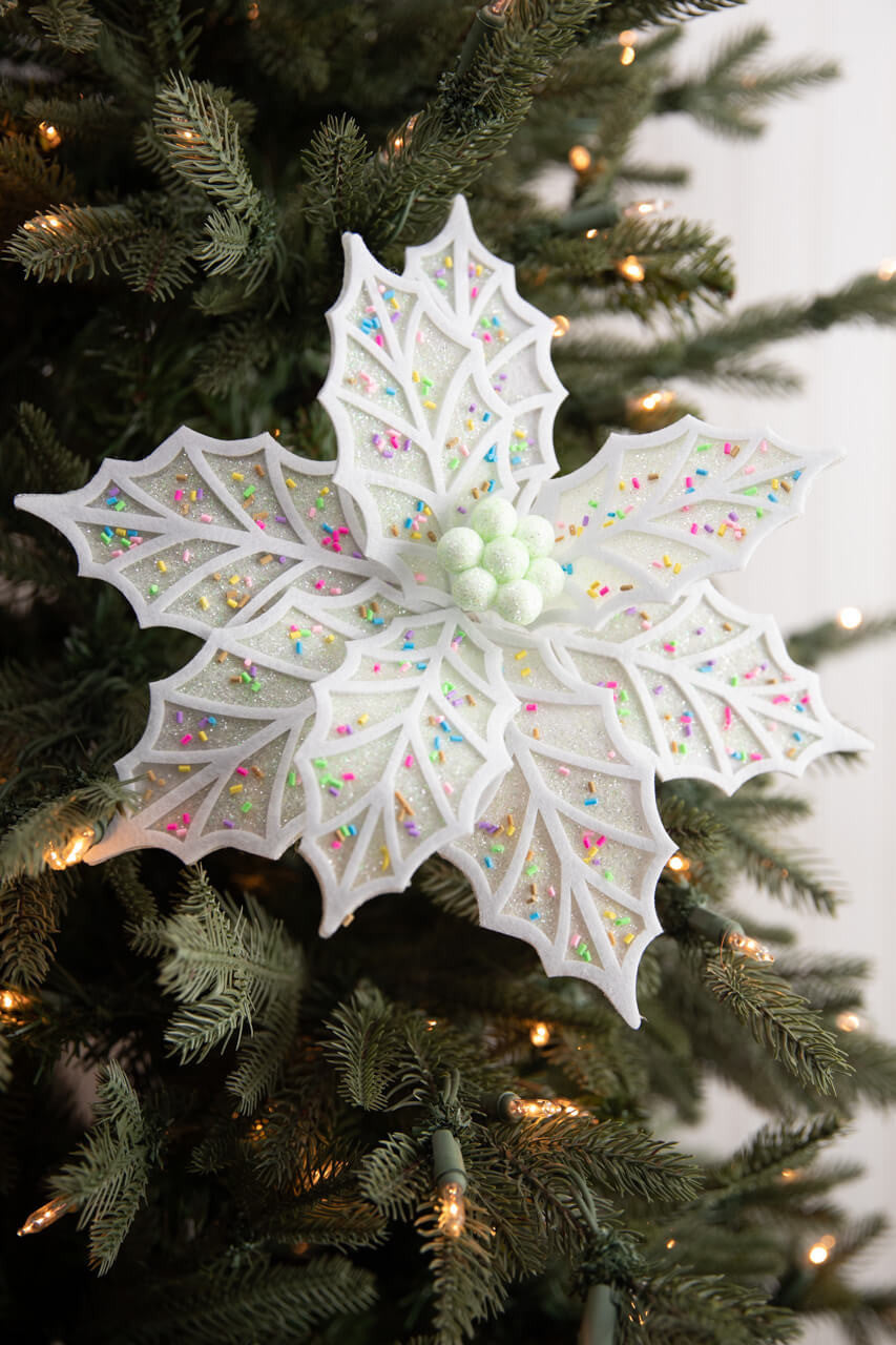 22” Confetti Poinsettia Stem