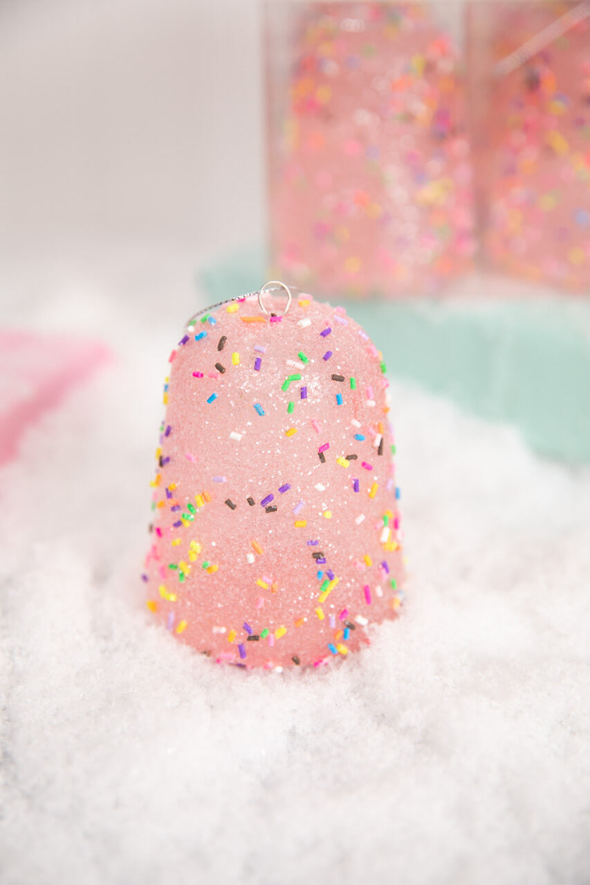 Set of 6 - 3.5” Candy Sprinkle Gumdrop Ornaments
