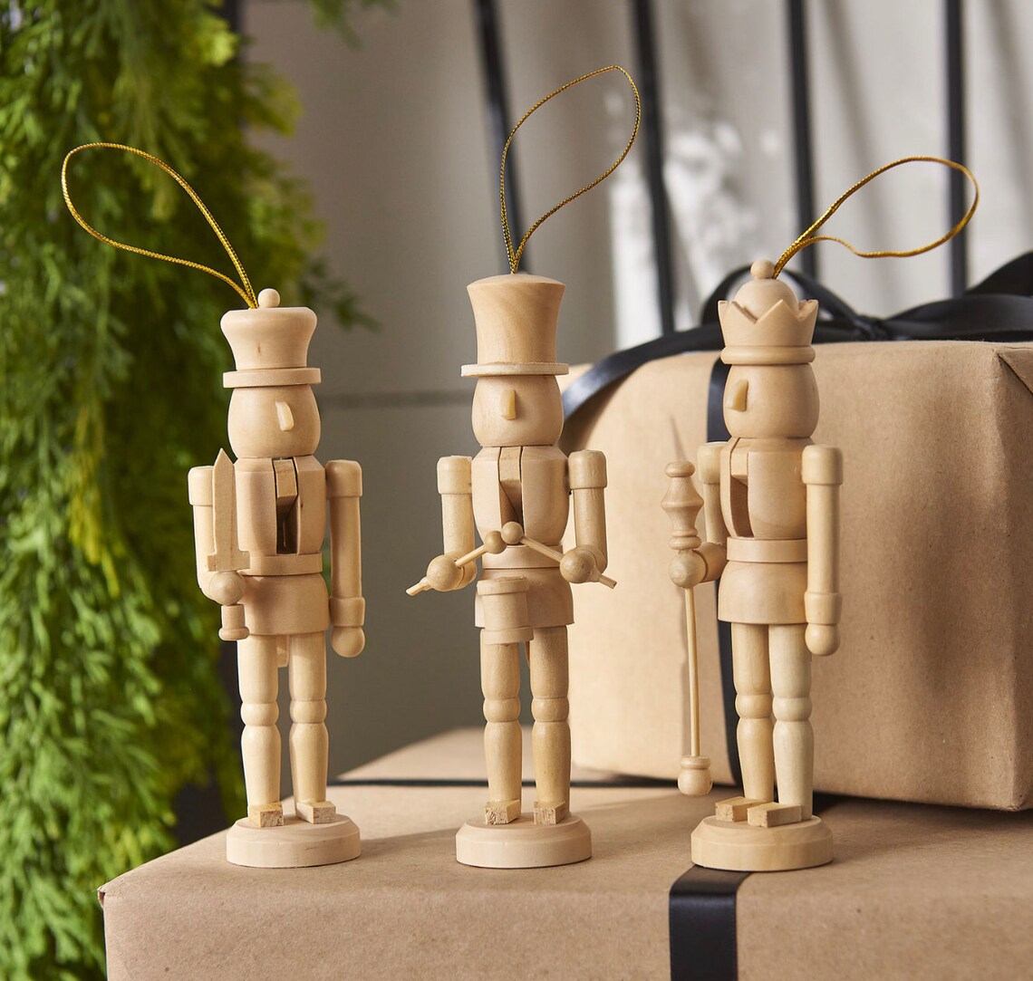 DIY Three Nutcracker Figurine Ornaments