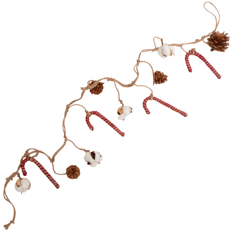 Jute Candy Cane Christmas Garland