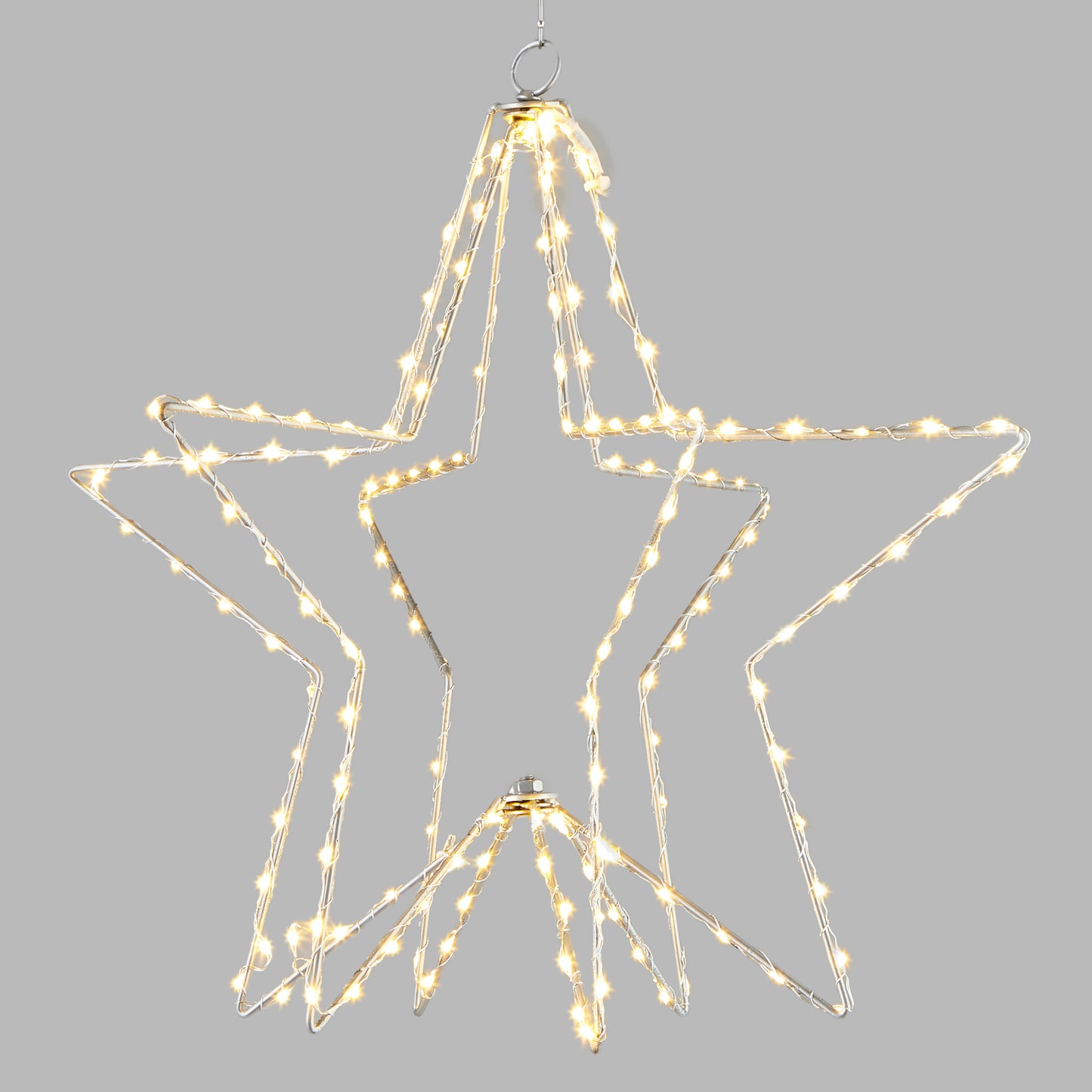 24 Inch Lighted Star - 270 Warm White LED Lights