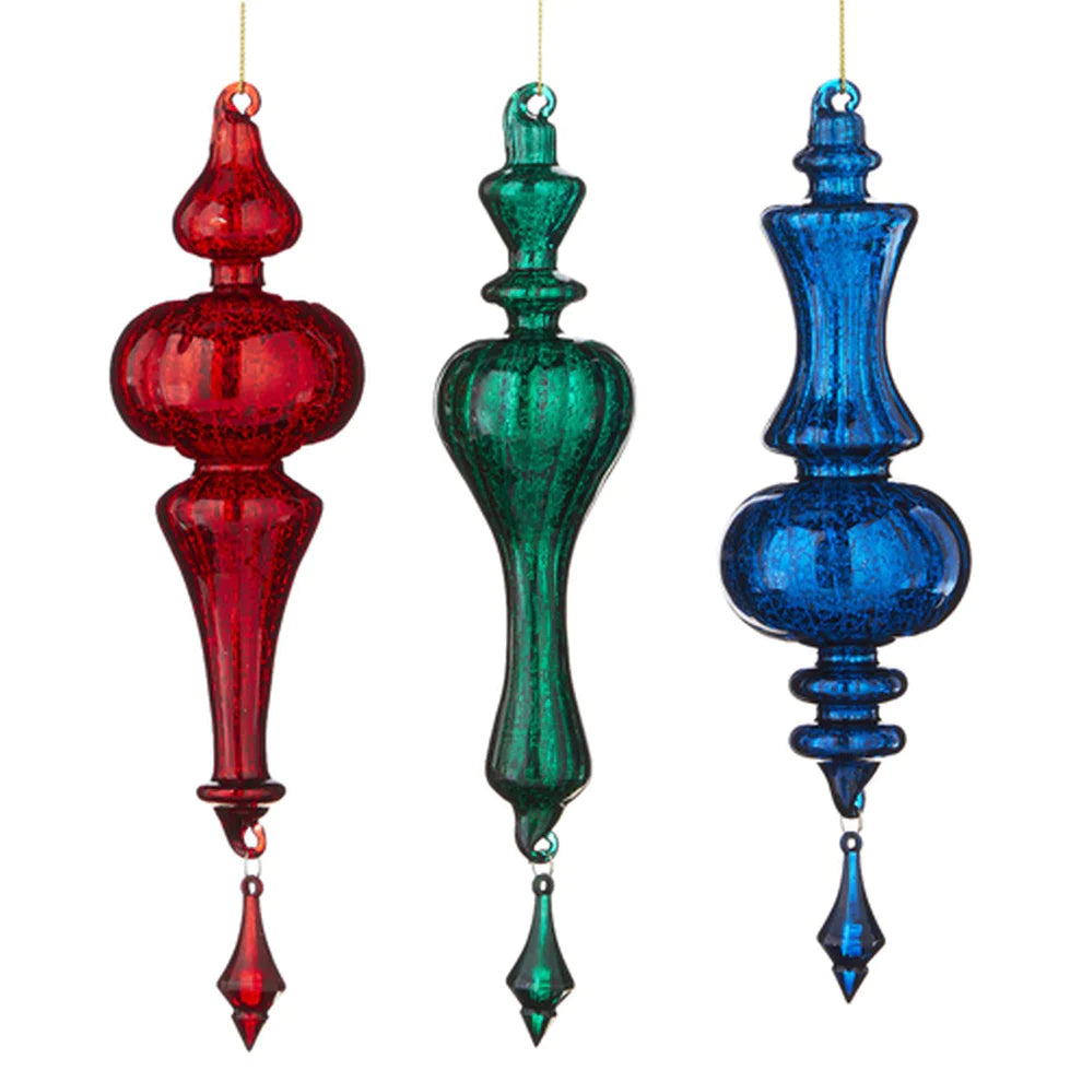 2021 We Three Kings 10" Finial Ornament with Drop, Assortment of 3