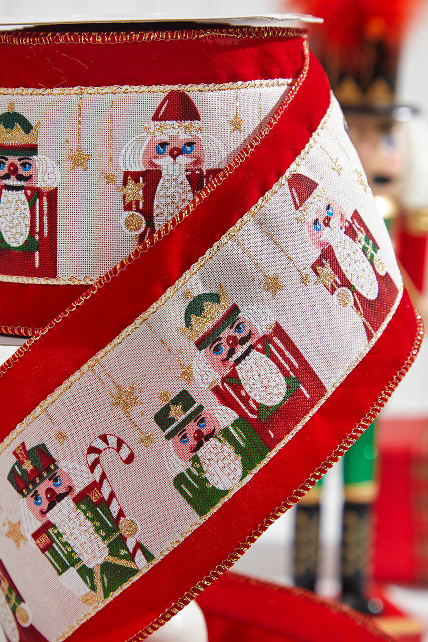 4" x 10 Yard Nutcracker Velvet Ribbon