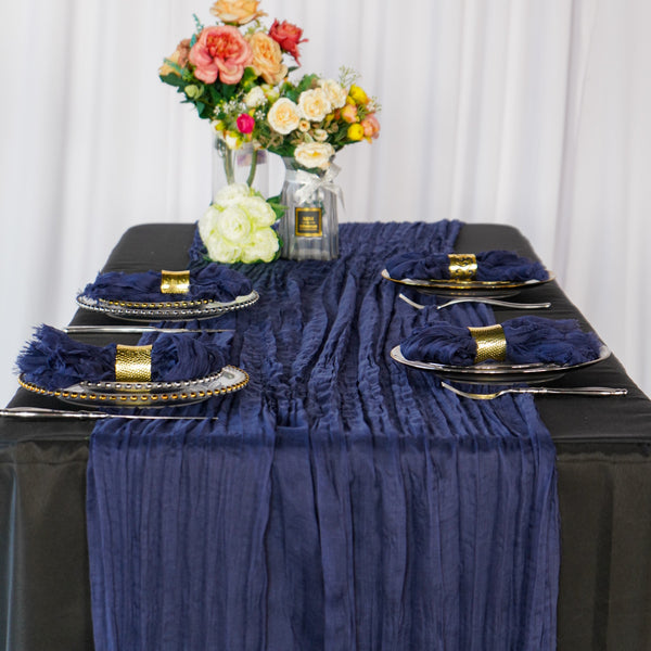 Set of 10 Cheesecloth Gauze Linen Napkin 20"x20" - Navy Blue