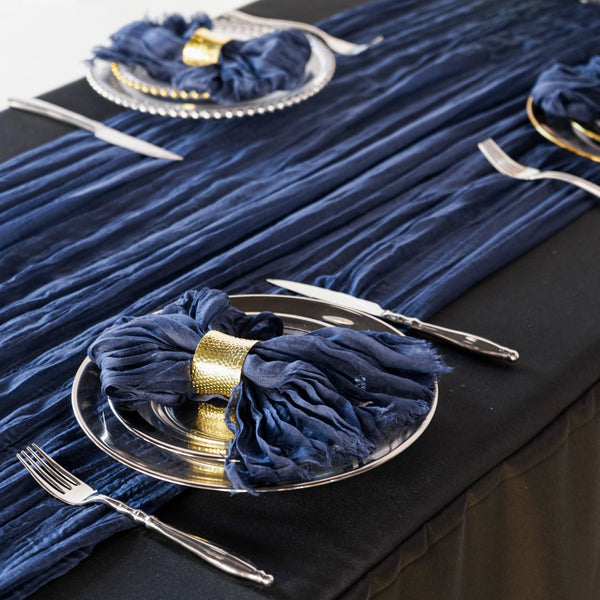 Set of 10 Cheesecloth Gauze Linen Napkin 20"x20" - Navy Blue