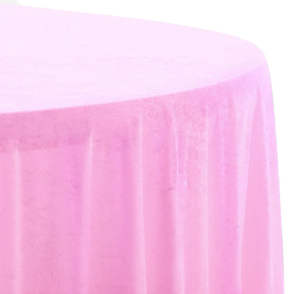 Velvet 120" Round Tablecloth - Pink