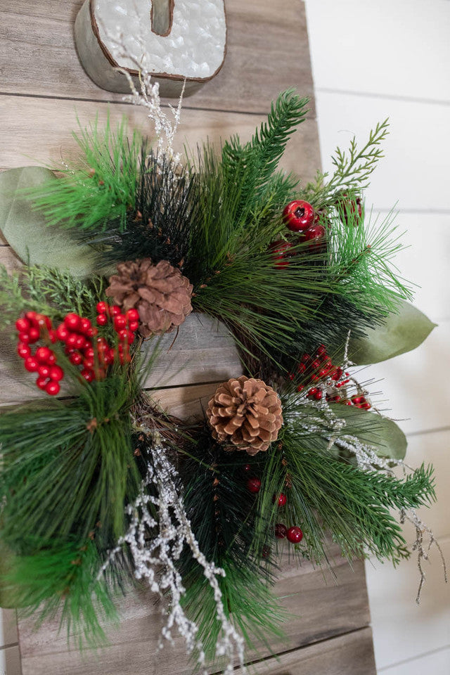 41” H Wood & Metal “Joy” Sign with Holiday Wreath