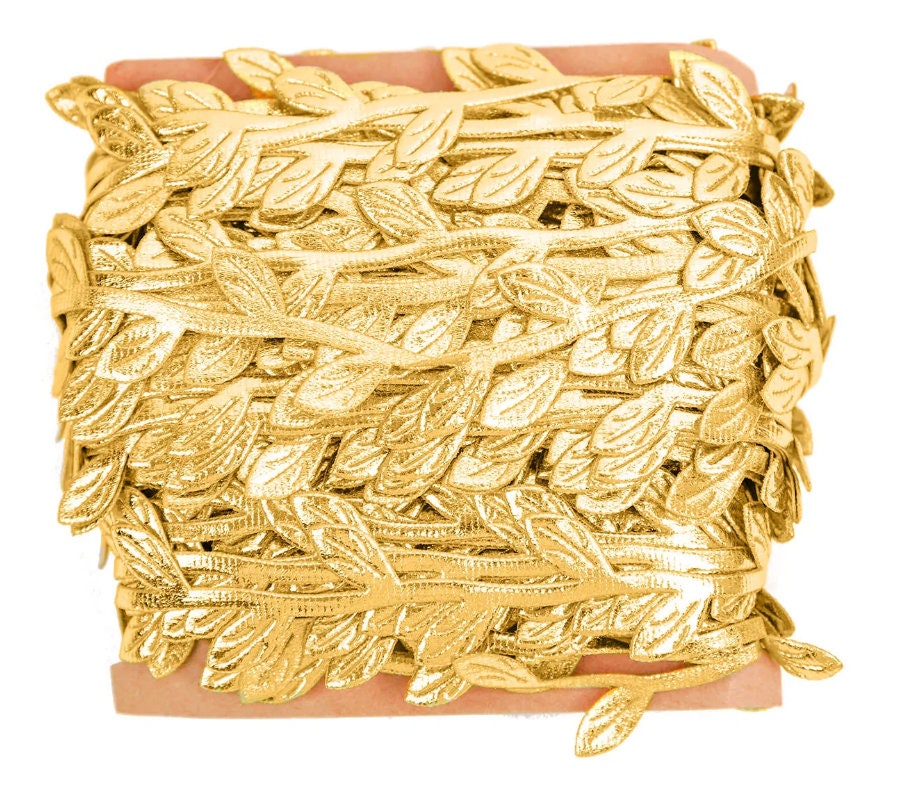 67 FT. Gold Leaf Trim Garland Artificial Decorations Gold Branches Metallic Ivy Vines Glam Christmas Holiday Table Setting Packaging Trim