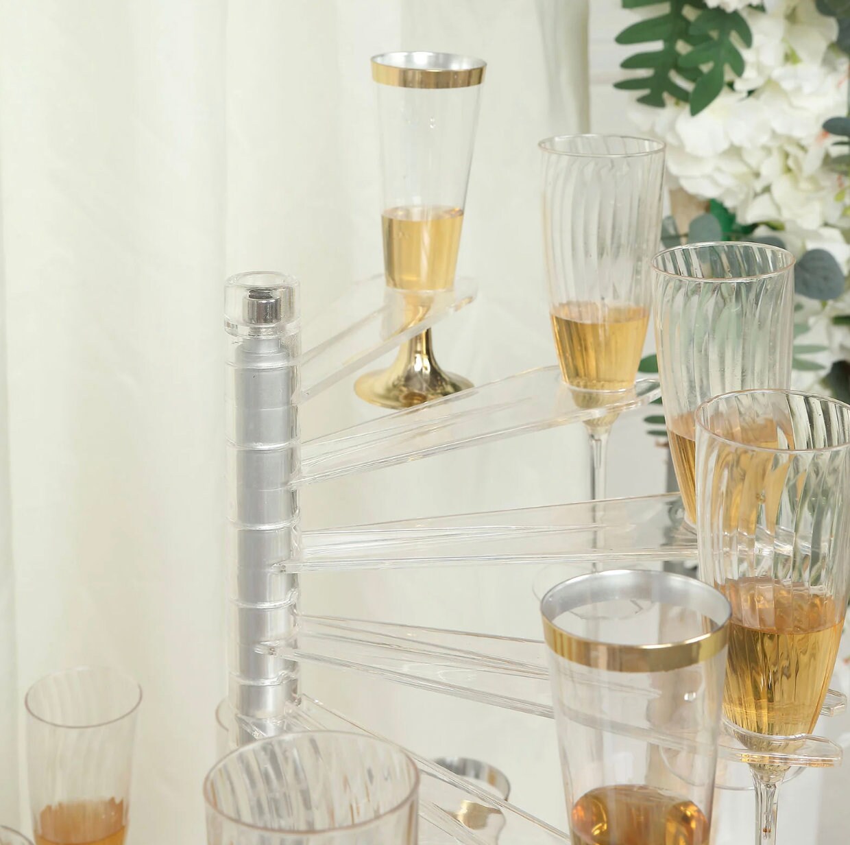 Spiral Champagne Glass Stand, Acrylic Flute Stand, Drink Stand, Champagne Glass Wall, Acrylic Drink Display, Wedding Decorations, Sale