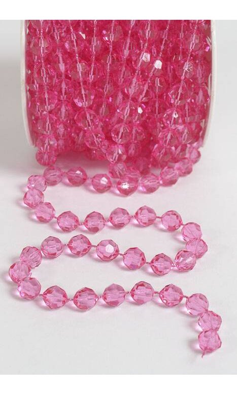 10YDS BEAD GARLAND ROLL FUCHSIA