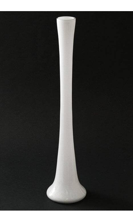 Set Of Four 24" White Glass Eiffel Tower Vases