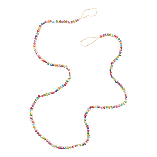 Multicolor Mini Bell and Gold Bead Garland