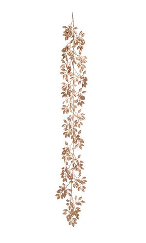 59" GLITTERED LEAF GARLAND ROSE GOLD