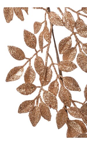 59" GLITTERED LEAF GARLAND ROSE GOLD