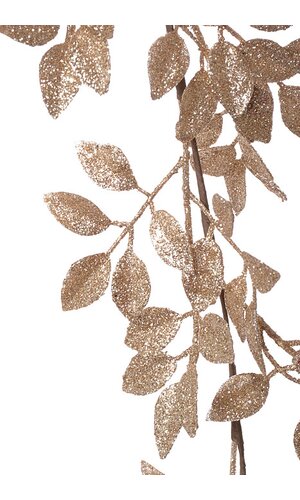 59" GLITTERED LEAF GARLAND CHAMPAGNE