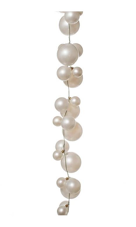 6FT BALL GARLAND WHITE