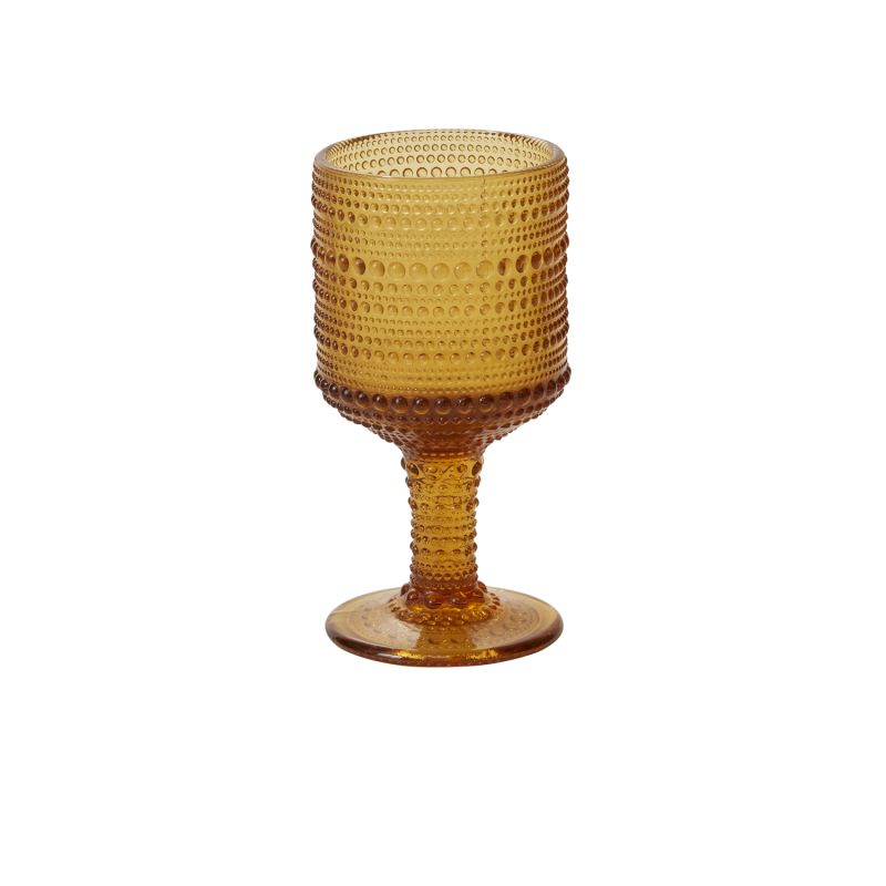 Set of Four Vintage Style Amber and Blush Glassware Tumblers