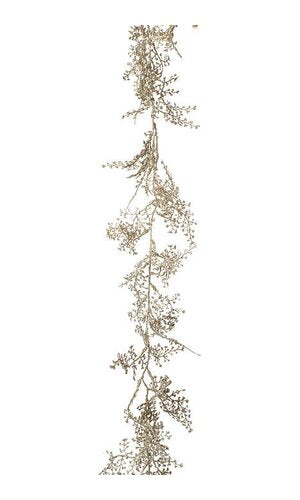 72" DIAMOND GLITTERED MAIDENHAIR GARLAND PLATINUM