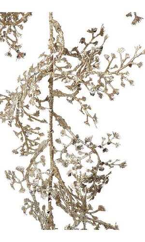 72" DIAMOND GLITTERED MAIDENHAIR GARLAND PLATINUM