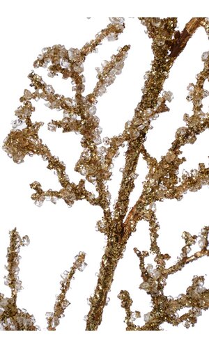 60" ICED GLITTER PLASTIC TWIG GARLAND GOLD